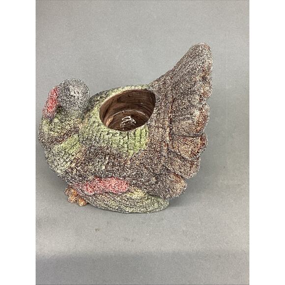 Set Of 2 Frosted Ceramic Turkey Candle Holders - 5x4.5x5.25” - Picture 6 of 11